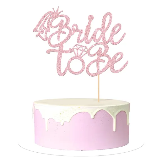 Vista 9 de 1 decoración de pastel de novia con anillo de purpurina para despedida de soltera, decoración para boda, compromiso, despedida de soltera, Oro