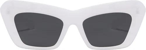 Vista 2 de SUNBSR - Lentes de sol cuadrados retro de ojo de gato para hombres y mujeres estilo de los años 90 con marco grueso con elegantes bordes facetados