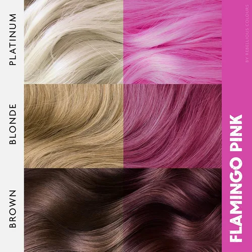 Vista 2 de Rebellious Colours - Tinte semipermanente vegano para el cabello, 2.4 fl oz (rosa flamenco)