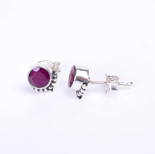 Vista 8 de Round Gemstone Stud Design 2