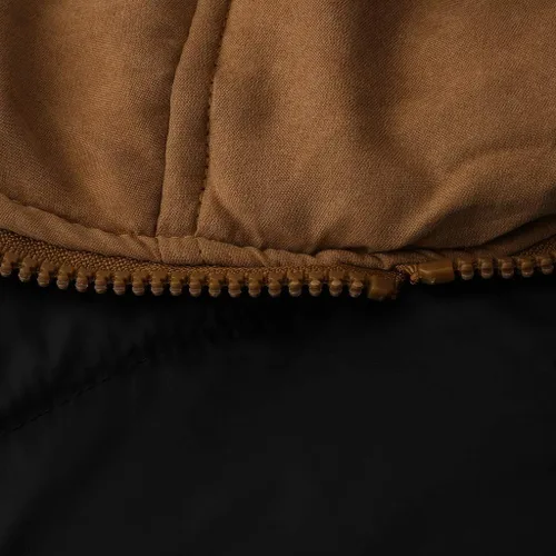Vista 67 de WENKOMG1 Chaleco con capucha con doble cremallera para hombre, abrigo de color sólido, abrigo cálido y grueso, sin mangas, chaqueta suelta
