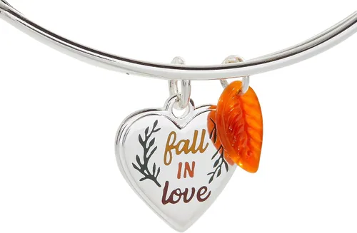 Vista 2 de Alex and Ani Fall in Love Duo Charm EWB, acabado plateado brillante, multicolor, 2 a 3.5 pulgadas, Latón, Sin gemas.
