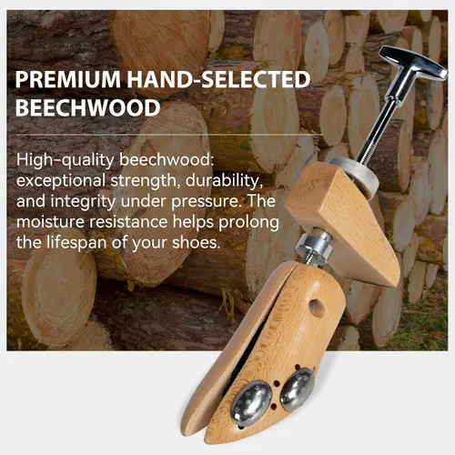 Vista 2 de Premium Beechwood 2-Way Shoe Stretcher Hombres, Profesional Zapato Ampliador y Expander Hombres, Cuero Zapatos Camilla Hombres