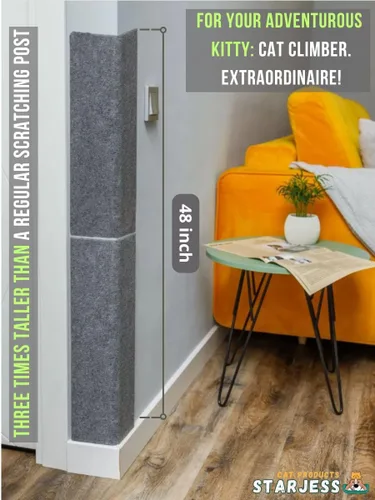 Vista 4 de Rascador de esquina para gatos – Rascador de pared para gatos – Almohadilla para arañazos de pared para gatos – Rascador de pared para gatos