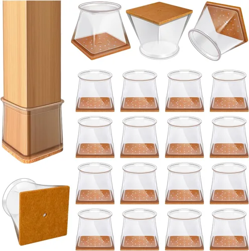Vista 21 de 24 protectores de suelo para patas de silla para suelos de madera dura, cubiertas de silicona para proteger suelos de baldosas de madera, parte