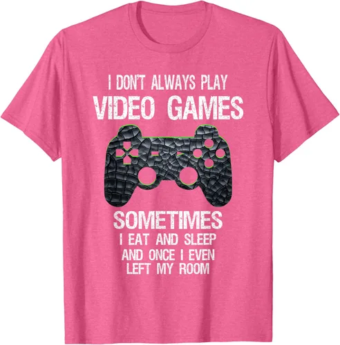 Vista 44 de Funny Gamer Video Games - Camiseta para niños y adolescentes, ajuste clásico, color negro, mezcla de algodón, Negro