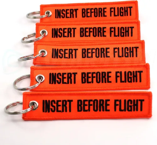Vista 2 de Rotary13B1 Llavero Insertar Antes del Vuelo - Naranja Neón/Negro 5PCS, Naranja