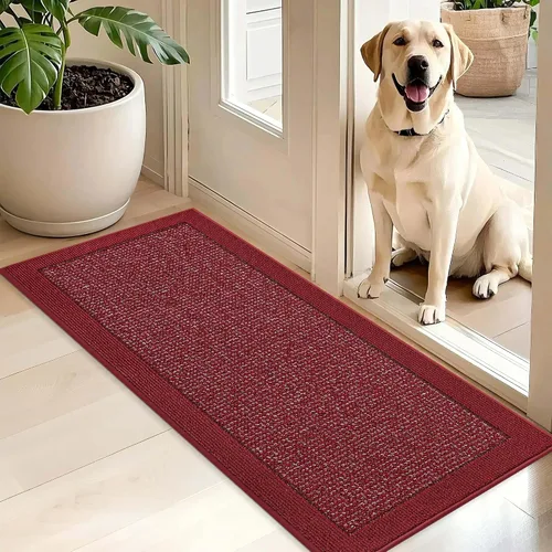 Vista 40 de BEQHAUSE Tapete para puerta interior de 20 x 32 pulgadas, tapete antideslizante para entrada, lavable, resistente a la suciedad, tapete
