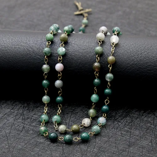 Vista 5 de KOMI Rosario de cuentas católicas para mujer, collar de cuentas de rosario con cruz de crucifijo, perlas de cristal, rosario, rosarios, católicos