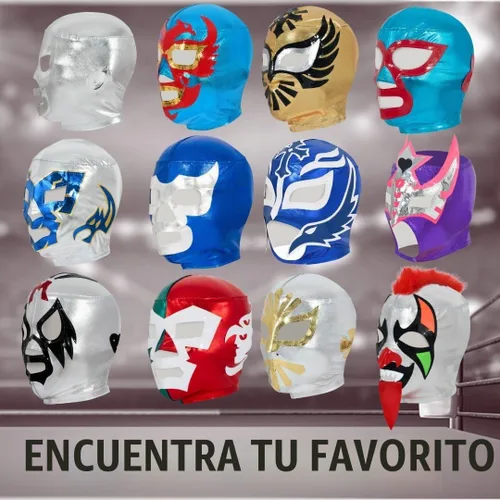 Vista 5 de Artisans Bazaar Máscaras de lucha libre mexicana para disfraz – Variedad de estilos con populares Luchadores – Accesorio de disfraz