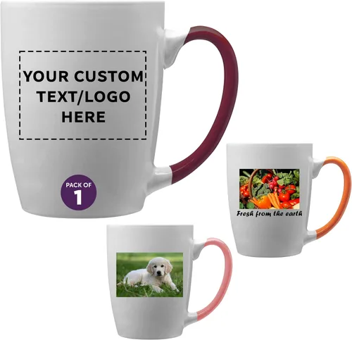 Vista 7 de DISCOUNT PROMOS Tazas de café personalizadas Java de dos tonos, 12 onzas, juego de 10/50/100 unidades personalizadas a granel para café, té