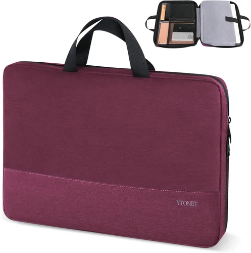 Vista 18 de Ytonet Funda profesional para transportar laptop de 13 a 13.3 pulgadas, delgada, con asas, resistente al agua, compatible con laptops MacBook Air