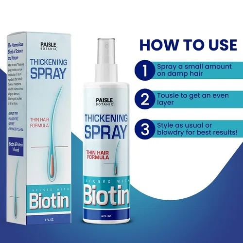 Vista 5 de Suero engrosador de cabello con biotina para el crecimiento y el volumen del cabello, bloqueador DHT para la prevención de la pérdida de cabello
