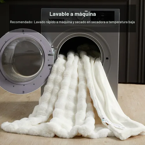 Vista 8 de SAPHREAS Manta de piel sintética para sofá, manta mullida de burbujas para sofá, cama, sala de estar, decoración, regalo suave y acogedor