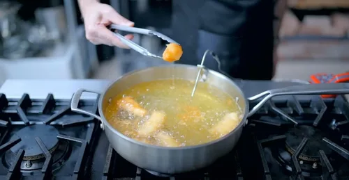 Vista 6 de Babish - Sartén de acero inoxidable de tres capas de 5 cuartos con tapa – Sartén para saltear de grado profesional para freír, sellar y comidas