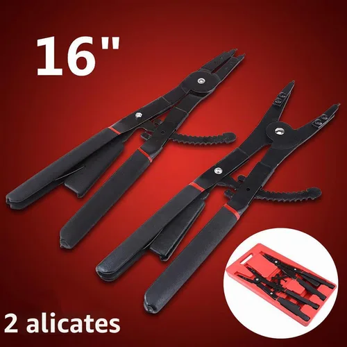 Vista 3 de Watris Veiyi 2 piezas de alicates de anillo a presión resistentes, juego de alicates de anillo de 16", alicates de anillo a presión internos