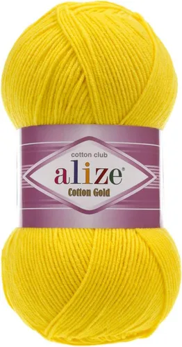 Vista 8 de 55% algodón 45% acrílico Alize Cotton Gold Yarn 1 madeja/bola 3.53 oz 360 yardas (1-crema)