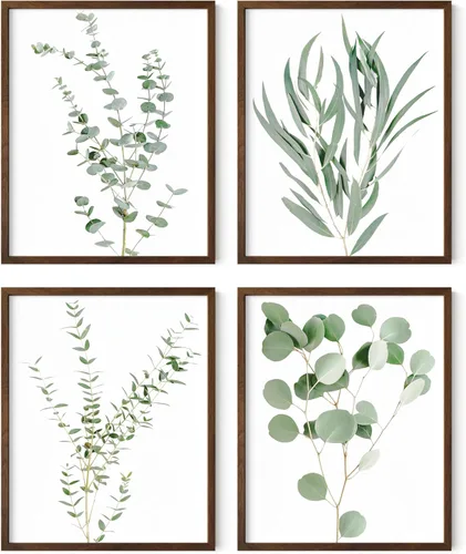 Vista 33 de HAUS AND HUES Arte de pared floral gris, juego de 4 pósteres de plantas para pared vintage, impresiones botánicas, cuadros de flores en blanco
