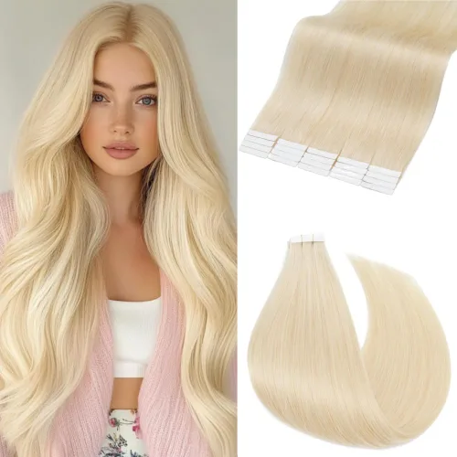 Vista 14 de Rich Choices Extensiones de cabello humano con cinta, 40 unidades, 3.53 oz, 100% Remy, extensiones de cabello humano real, extensiones de cabello