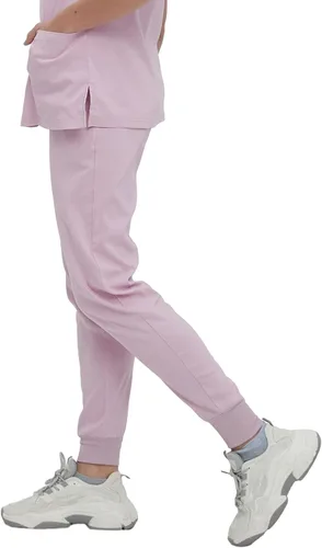 Vista 5 de GGEH Scrub for Women Set Classic V-neck Top & Jogger Scrub Pants Medical Uniform Suit with 9 Pockets