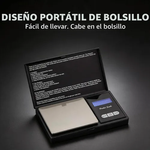 Vista 4 de Báscula digital de bolsillo para cocina, 1.76 oz por 0.00 oz (batería incluida)