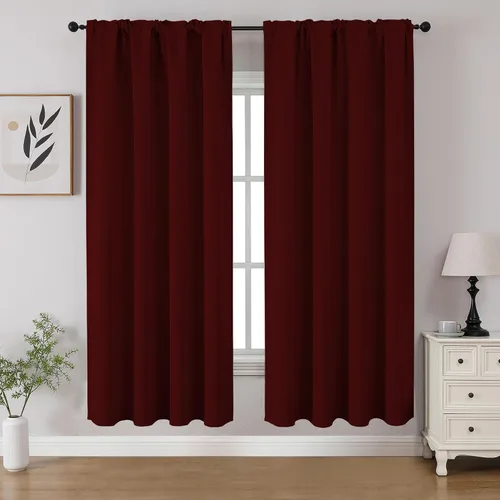 Vista 69 de CUCRAF - Cortinas opacas beige de 45 pulgadas, juego de 2 paneles con bolsillo para barra, cortinas para oscurecer dormitorios y sala de estar