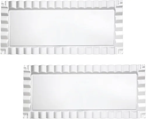 Vista 4 de Party Essentials Bandejas onduladas decorativas desechables de plástico duro, 14 "x 6", transparentes