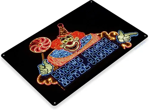 Vista 2 de Tinworld Letrero de lata: Circus Circus Vegas Hotel Casino Metal Decor A293