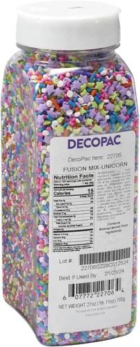 Vista 24 de DECOPAC Bloom Sweet Bloom Deluxe Fusion Mix, 26 onzas, chispas de caramelo elegantes en recipiente portátil, chispas comestibles para pasteles