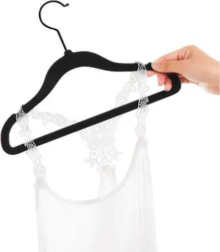 Vista 7 de MIZGI Perchas de terciopelo para bebé, perchas antideslizantes para niños y niños pequeños, perchas de 11.8 pulgadas para ropa de bebé, paquete