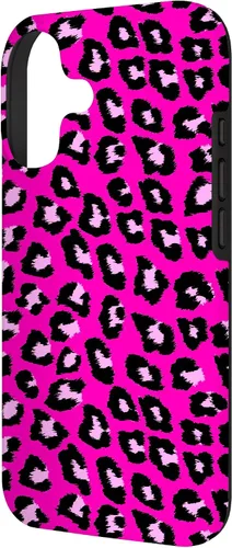 Vista 2 de McBling - Carcasa para iPhone 17, diseño de leopardo y guepardo rosa intenso