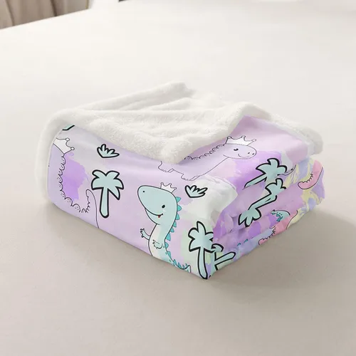 Vista 5 de Erosebridal Manta de dinosaurio, manta Kawaii de dinosaurio para niños y niñas, decoración de habitación de regalo, manta Sherpa de animales lindos