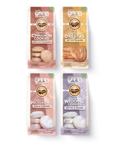 Vista 14 de Galletas de mantequilla mexicanas, 3.6 onzas (paquete de 3), hechas con mantequilla real e ingredientes simples por La Monarca Bakery