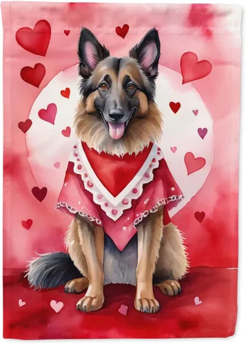 Vista 182 de Caroline's Treasures DAC5252GF Affenpinscher - Bandera de jardín con texto en inglés "My Valentine", bandera decorativa para patio exterior, patio