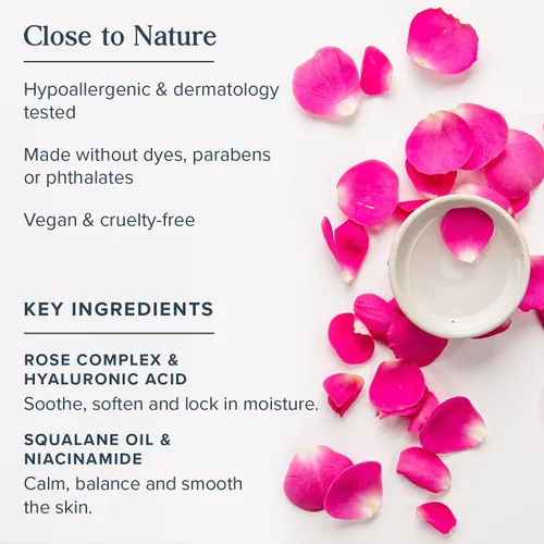 Vista 4 de HERITAGE STORE Hidratante facial de agua de rosas, gel hidratante calmante con complejo de rosas, niacinamida y ácido hialurónico, cuidado