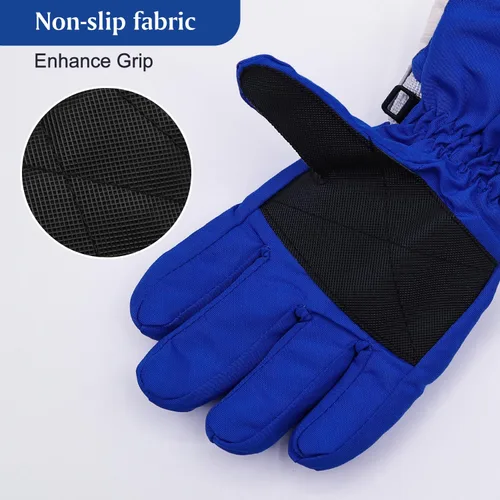 Vista 5 de HADEEONG Guantes de invierno para niños, impermeables, guantes de nieve para niños y niñas, guantes cálidos para deportes al aire libre, snowboard
