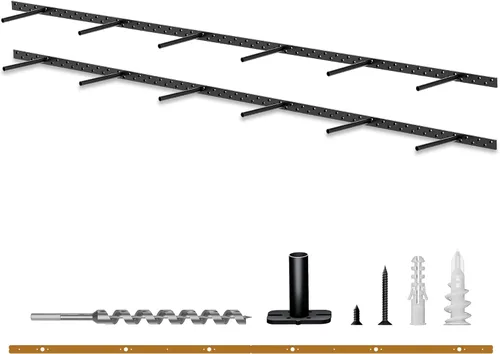 Vista 13 de Kit de soporte de estante flotante (no necesita enrutador) con plantilla de guía de taladro - Se adapta a estantes de 1 a 4 pulgadas de grosor