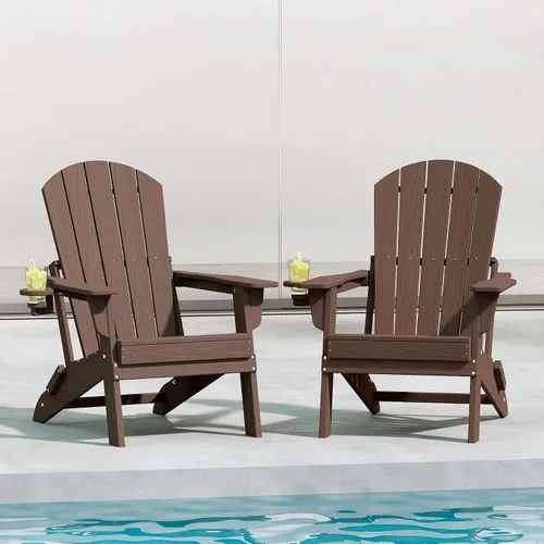 Vista 34 de HDPE Silla Adirondack plegable, Aruba