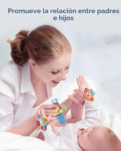 Vista 8 de BLOOBLOOMAX Sonajeros de calcetín para bebés 0-24 meses, juguetes educativos de animales para pies de bebé