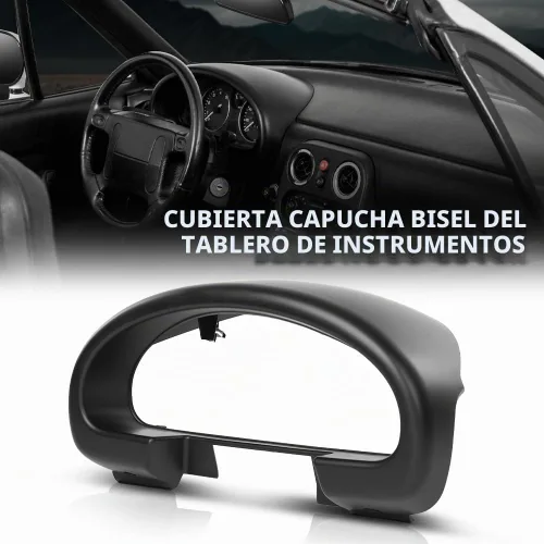 Vista 7 de G-PLUS Borde de bisel del clúster de indicadores Capucha Compatible con Mazda Miata 1990-1993 Reemplazo de bisel del tablero para NA01-55-420B-00