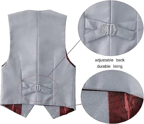 Vista 3 de SaiLiiny Conjunto formal de 5 piezas para niños, chaleco y pantalones