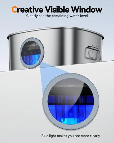 Vista 3 de Fuente de agua para perros de acero inoxidable, fuente de agua grande de 11 l/2.8 galones para perros grandes en el interior, fuente de agua