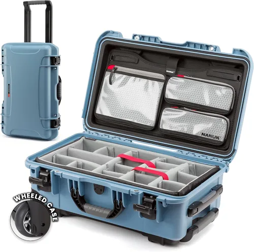 Vista 9 de Nanuk 935 - Maletín rígido impermeable con ruedas vacío Includes Padded Divider and Lid Organizer, Nk-7 Resin Shell, Polyurethane Wheels, Exterior