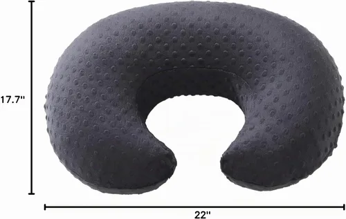Vista 7 de Funda de almohada de lactancia con lunares, funda de almohada de felpa para lactancia materna Negro