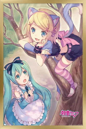 Vista 14 de Trends International Hatsune Miku - Póster de pared de Hatsune y Kagamine Versión enmarcada Barnwood