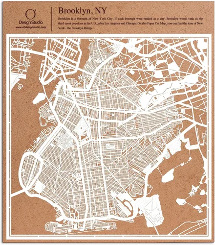 Vista 145 de O3 Design Studio Aberdeen - Mapa de papel cortado en papel blanco de 12 x 12 pulgadas