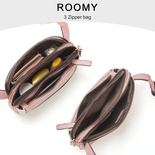 Vista 4 de CLUCI Riñonera para Mujer, Mini Bolsa Cruzada de Cintura Everywhere con Correa Ajustable, Riñonera de Cuero Vegano para Mujer