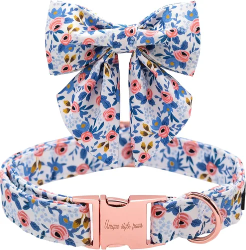 Vista 31 de Unique style paws - Collar para perros con corbatín, collar ajustable para perros y gatos, pequeño, mediano y grande