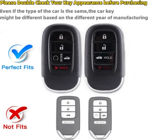 Vista 2 de Funda para llavero de coche para Honda 2022 2023 2024 2025 Civic CR-V XR-V con pulsera brillante con cuentas de silicona y llavero de diamante