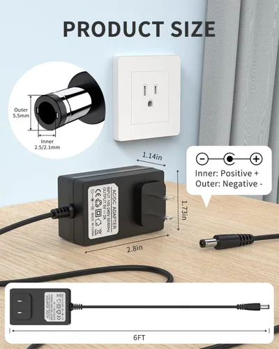 Vista 4 de Cargador de fuente de alimentación de adaptador de CA de 5V 2A [Fuente de alimentación conmutada regulada de 5 voltios 2 amperios] con 11 enchufes